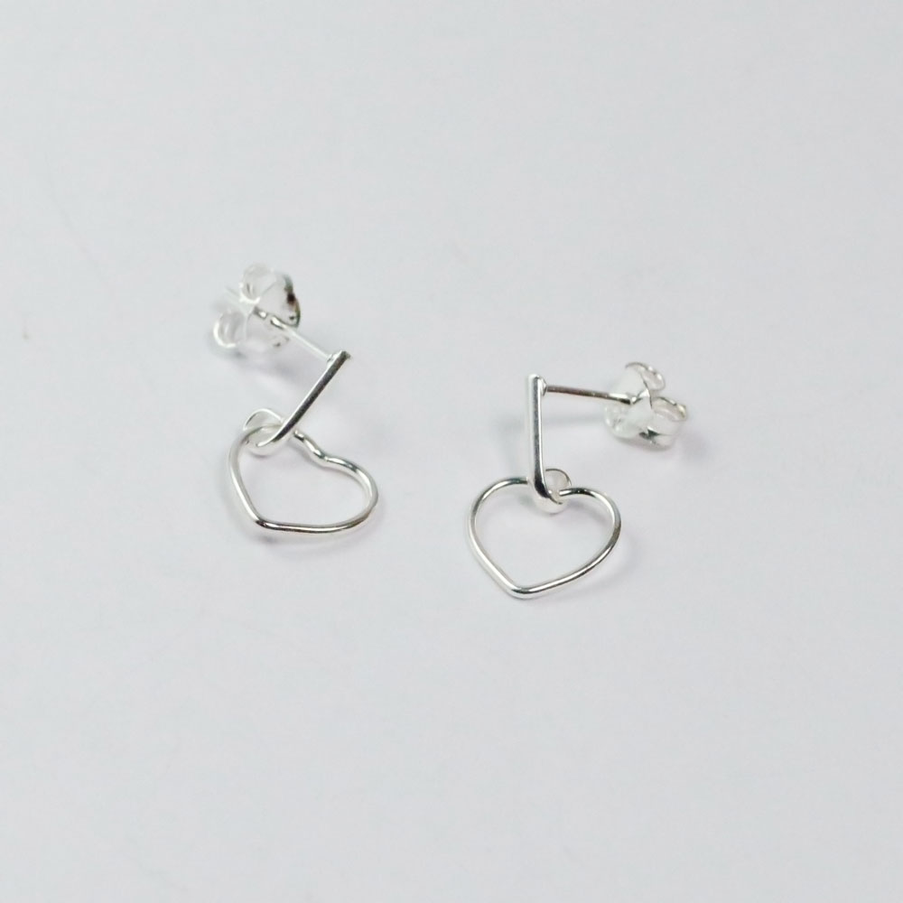 BÔNG TAI BẠC NGỌCHY, BÔNG TAI NỮ TIM HT-01